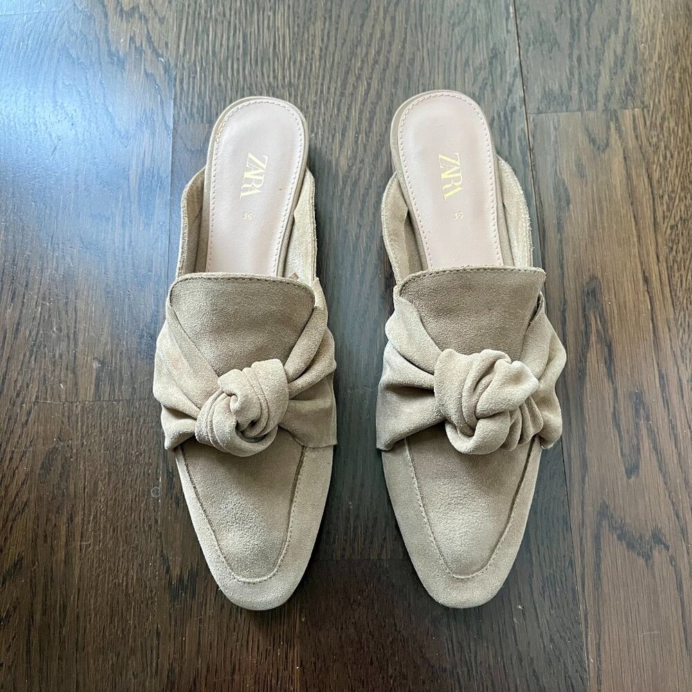 Zara Suede Knot Mules
